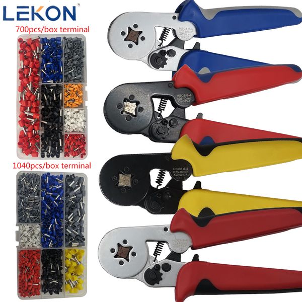 hsc8 6-4 crimping pliers crimper tubular terminal 0.25-10mm2 crimper suit hand tools crimping tools terminals box 0.5-10 suit